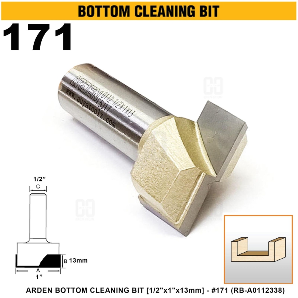 ARDEN BOTTOM CLEANING BIT 1/2"x1"x13mm #171 (RB-A0112338)