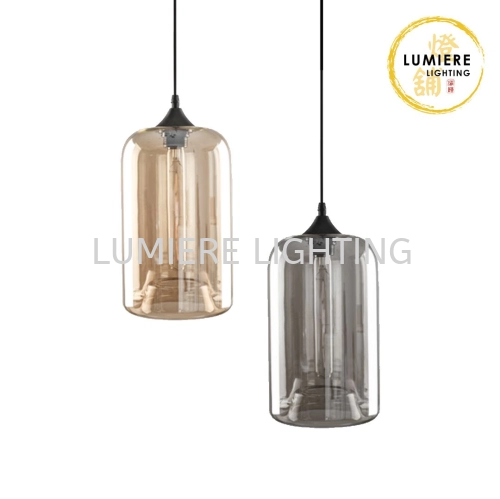 Post Modern Minimalist Smoke & Gold Single Pendant Light