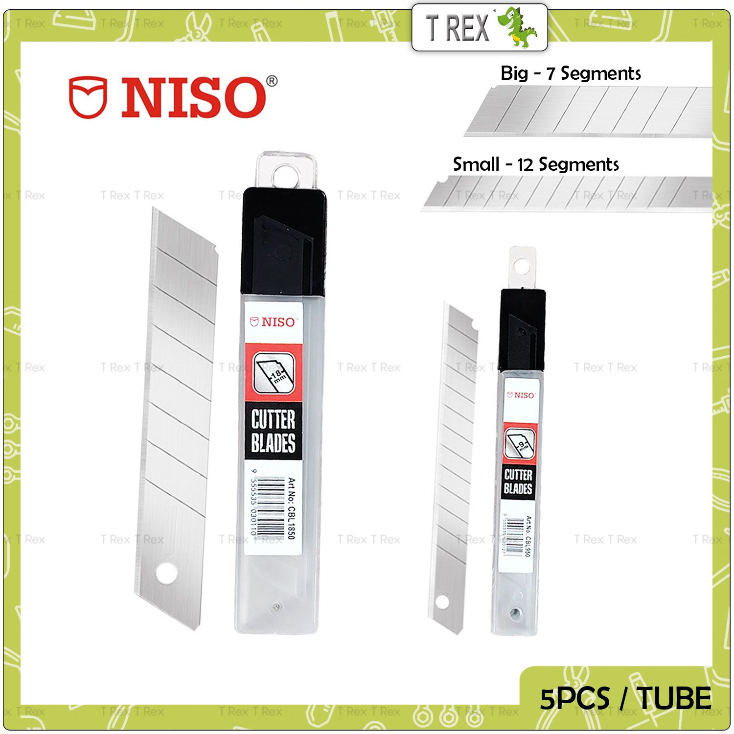 Niso Utility Pen Knife Snap-Off Cutter Blade Refill 5pcs – 9mm / 18mm