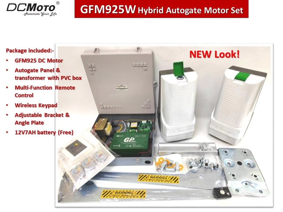 AutoGate DCMoto GFM925W Hybrid Auto Gate with External Auto Lock-Optional (For Swing / Folding Gate)
