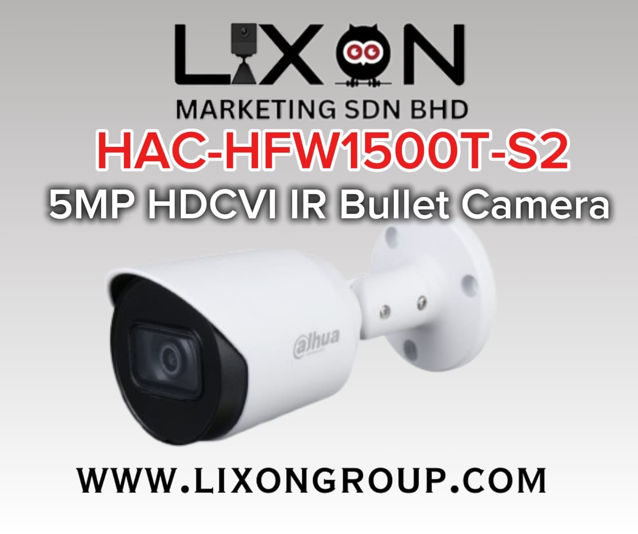 DAHUA HAC-HFW1500T-S2 Bullet HDCVI 5 MP Starlight IR output video 16:9