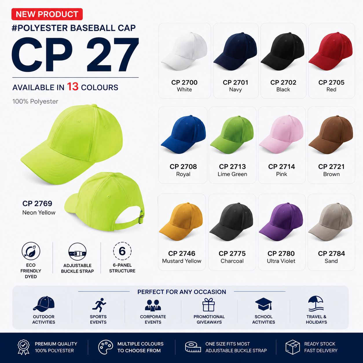 Polyester Baseball Cap CP27 | CP28
