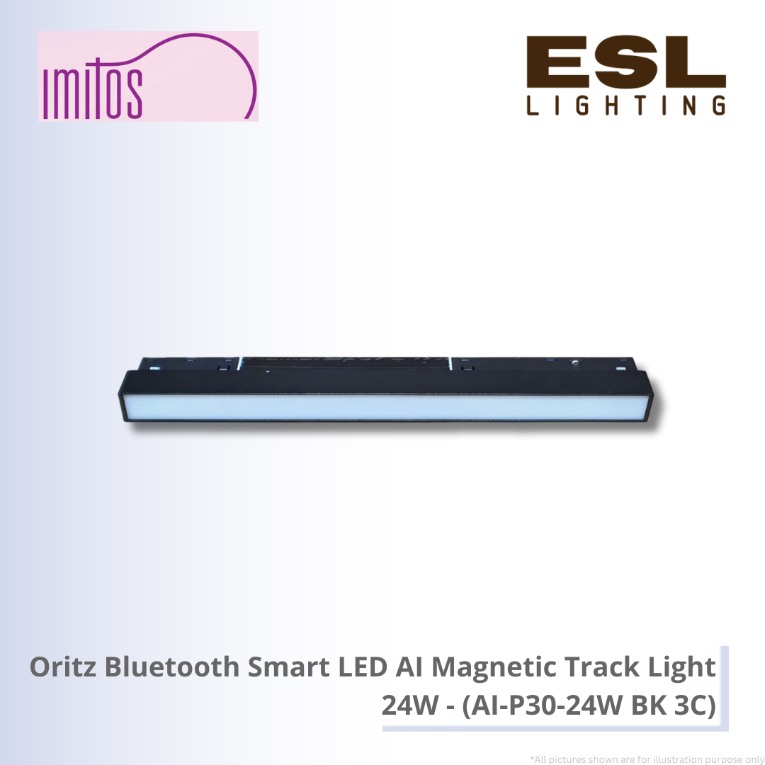 IMITOS Oritz Bluetooth Smart LED AI Magnetic Track Light 24W - AI-P30-24W BK 3C