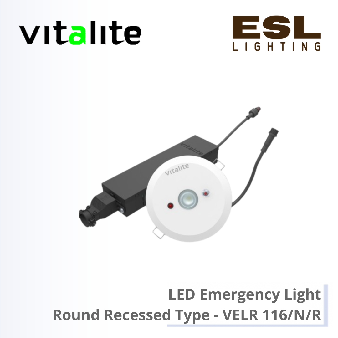 VITALITE LED EMERGENCY LIGHT ROUND RECESSED TYPE - VELR 116/N/R [SIRIM]