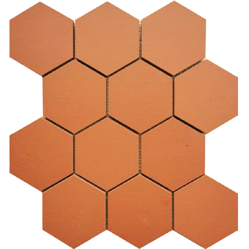 TERRACOTTA HEXAGON MOSAIC LIGHT RED