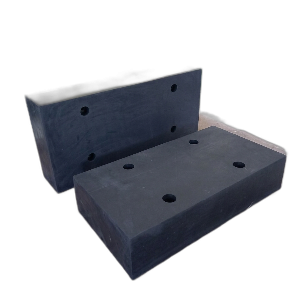 [BP169-22-4] SOLID RUBBER DOCK BUMPER C/W COUNTER BORE HOLES W(256MM* 245MM) * 100MMT * 480MML