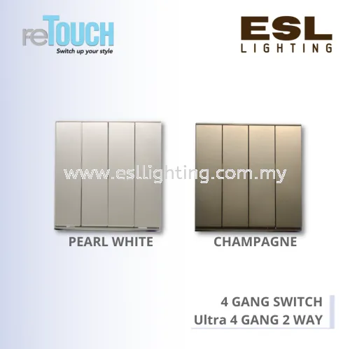 RETOUCH ELEGENCE SENSE'S - 4 GANG SWITCH - E042W – Ultra 4 GANG 2 WAY