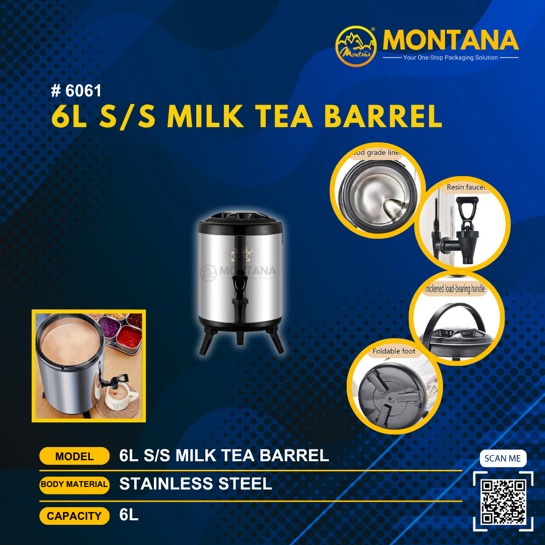(6061) 6L S/S MILK TEA BARREL