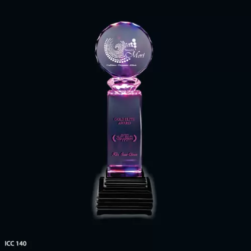 LED Light Crystal Trophy - ICC 140