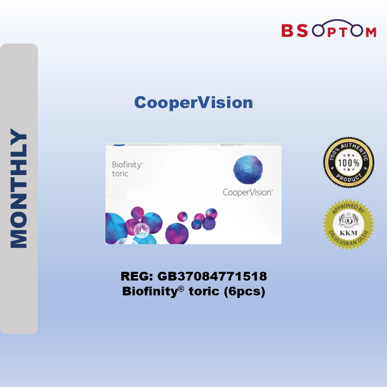 Cooper Vision Biofinity Toric Monthly Contact Lenses (6pcs)