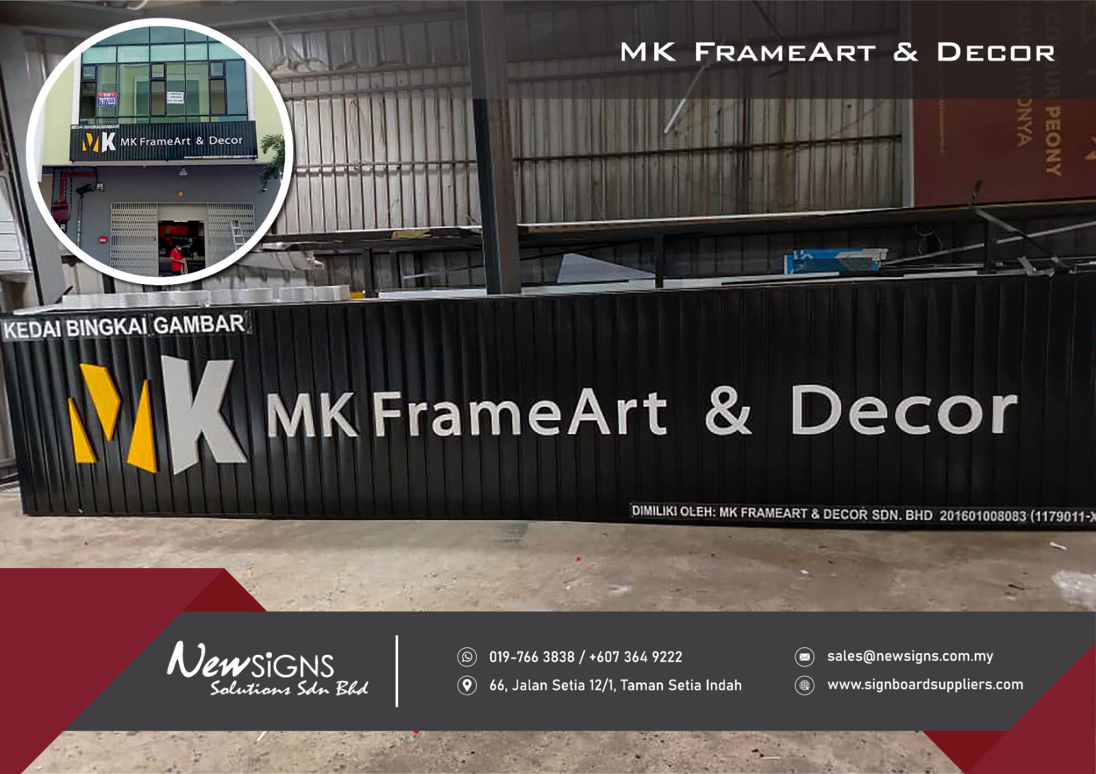 MK FrameArt & Decor - Gi Base with PVC Lettering