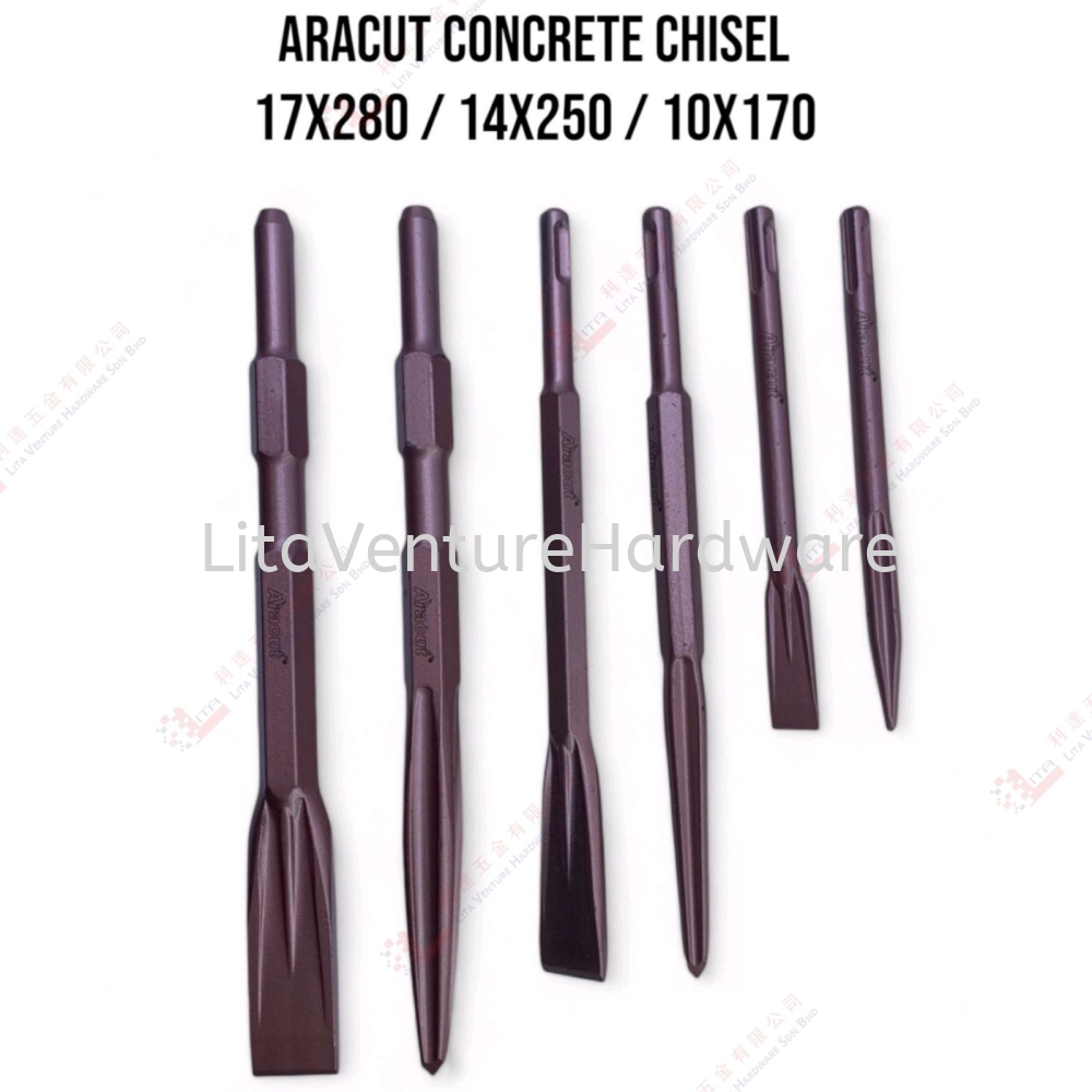 ARACUT BRAND CONCRETE CHISEL - 17X280 14X250 10X170