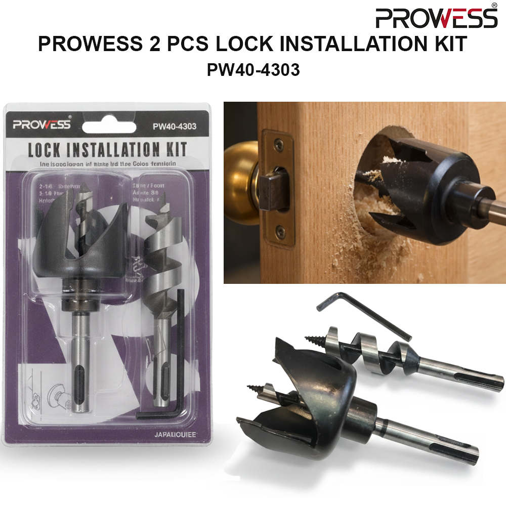 PROWESS 2 PCS LOCK INSTALLATION KIT | DOOR LOCK HOLE SAW KIT | PROFESSIONAL DOOR LOCK INSTALLATION TOOL ( PW40-4303 )
