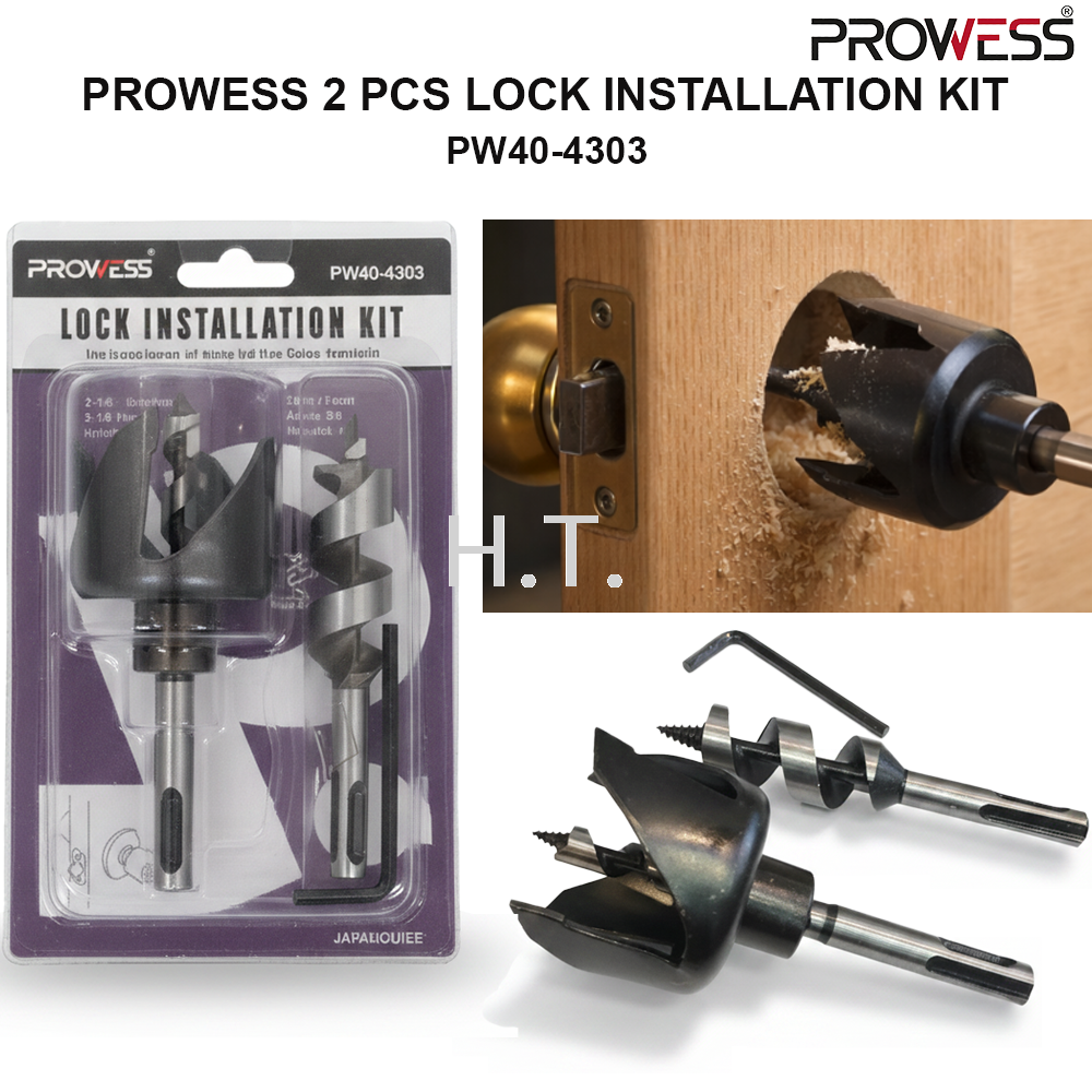 PROWESS 2 PCS LOCK INSTALLATION KIT | DOOR LOCK HOLE SAW KIT | PROFESSIONAL DOOR LOCK INSTALLATION TOOL ( PW40-4303 )