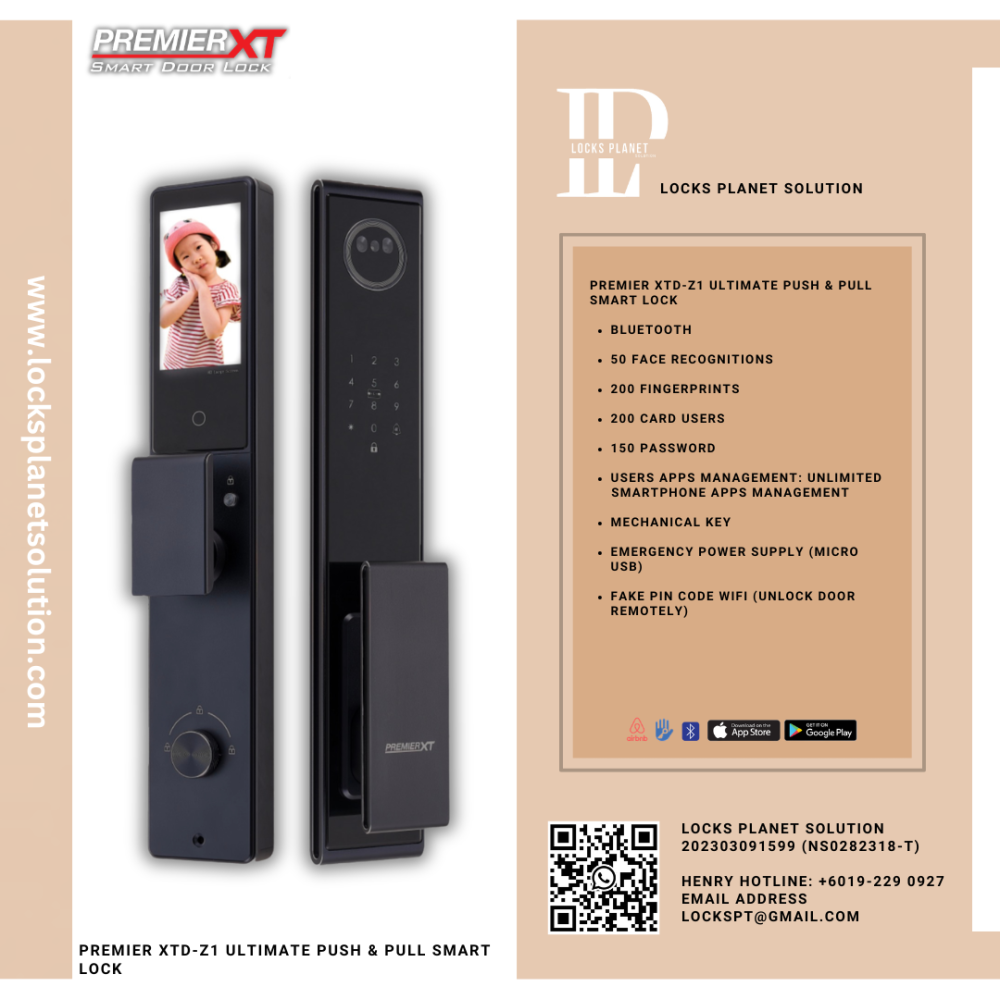 PREMIER XTD-Z1 ULTIMATE PUSH & PULL SMART LOCK