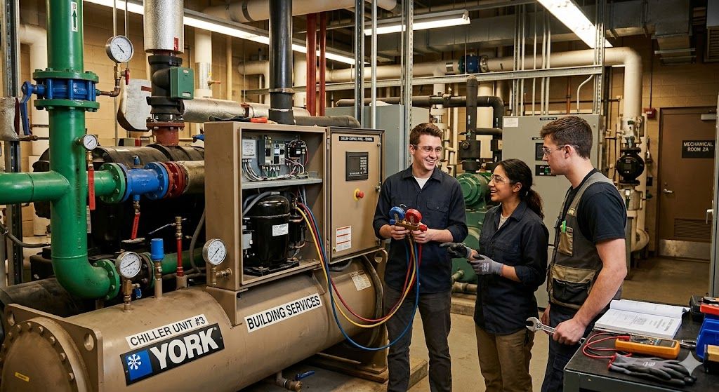 Learn building service chiller systems