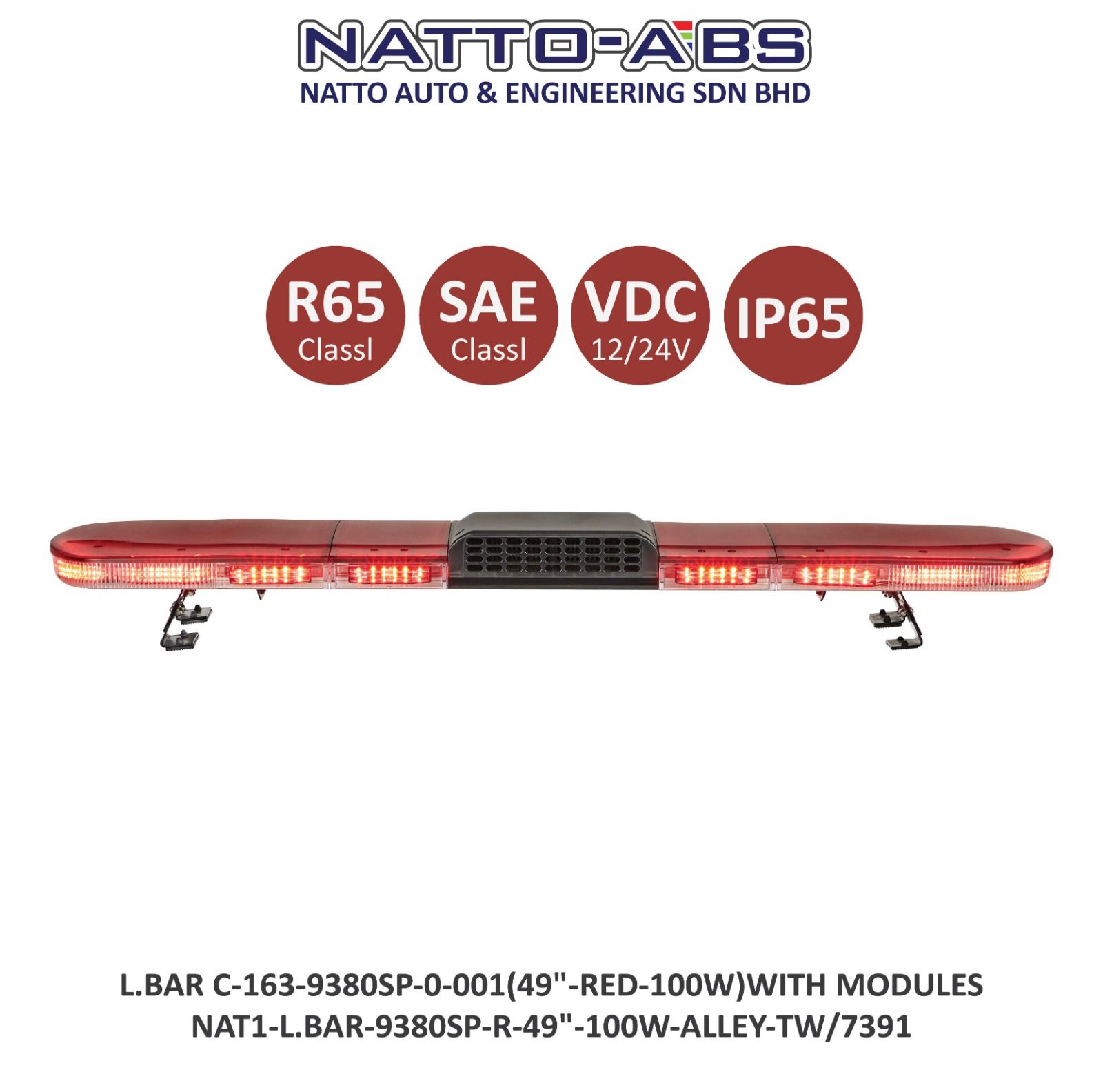 Lightbar C-163-9380SP-0-001 (49"-Red-100W) With Modules