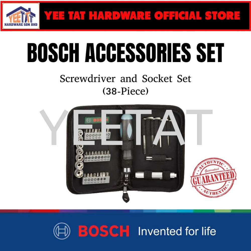 [ BOSCH ] ACCESSORIES SET Screwdriver and Socket Set (38-Piece) (2607019506)