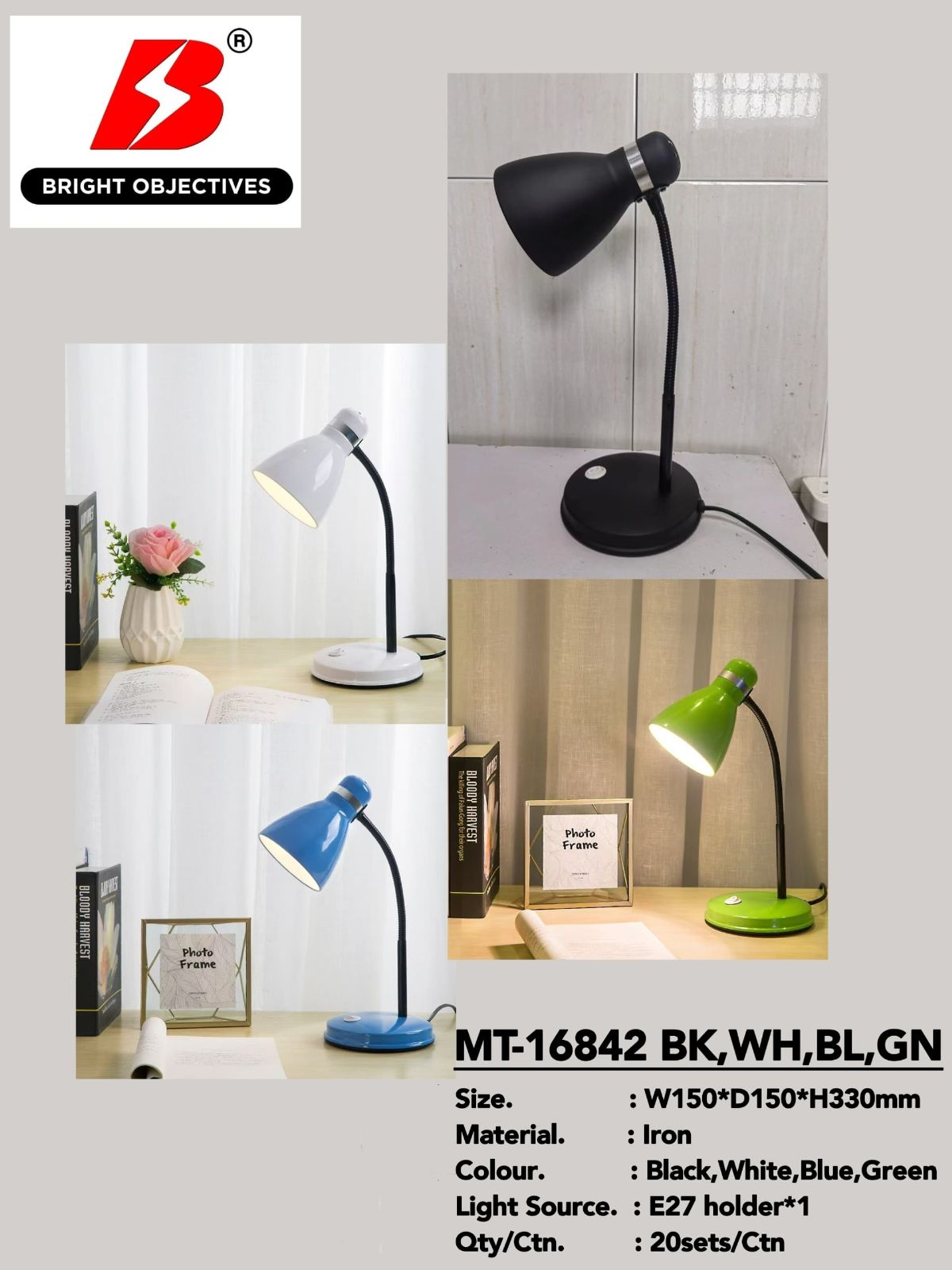 Table Lamp 16842-GN (using E27 Bulb)
