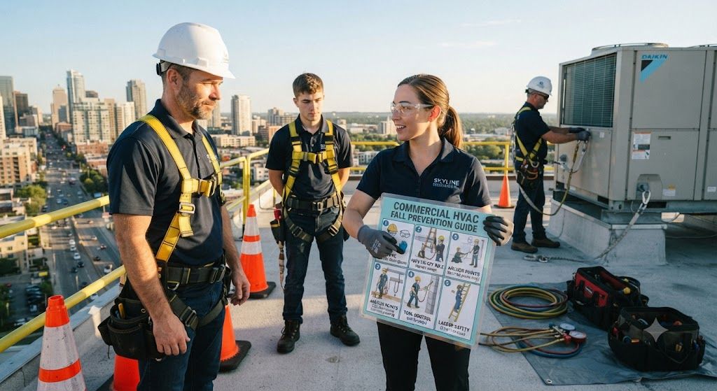 commercial HVAC technician fall prevention guide