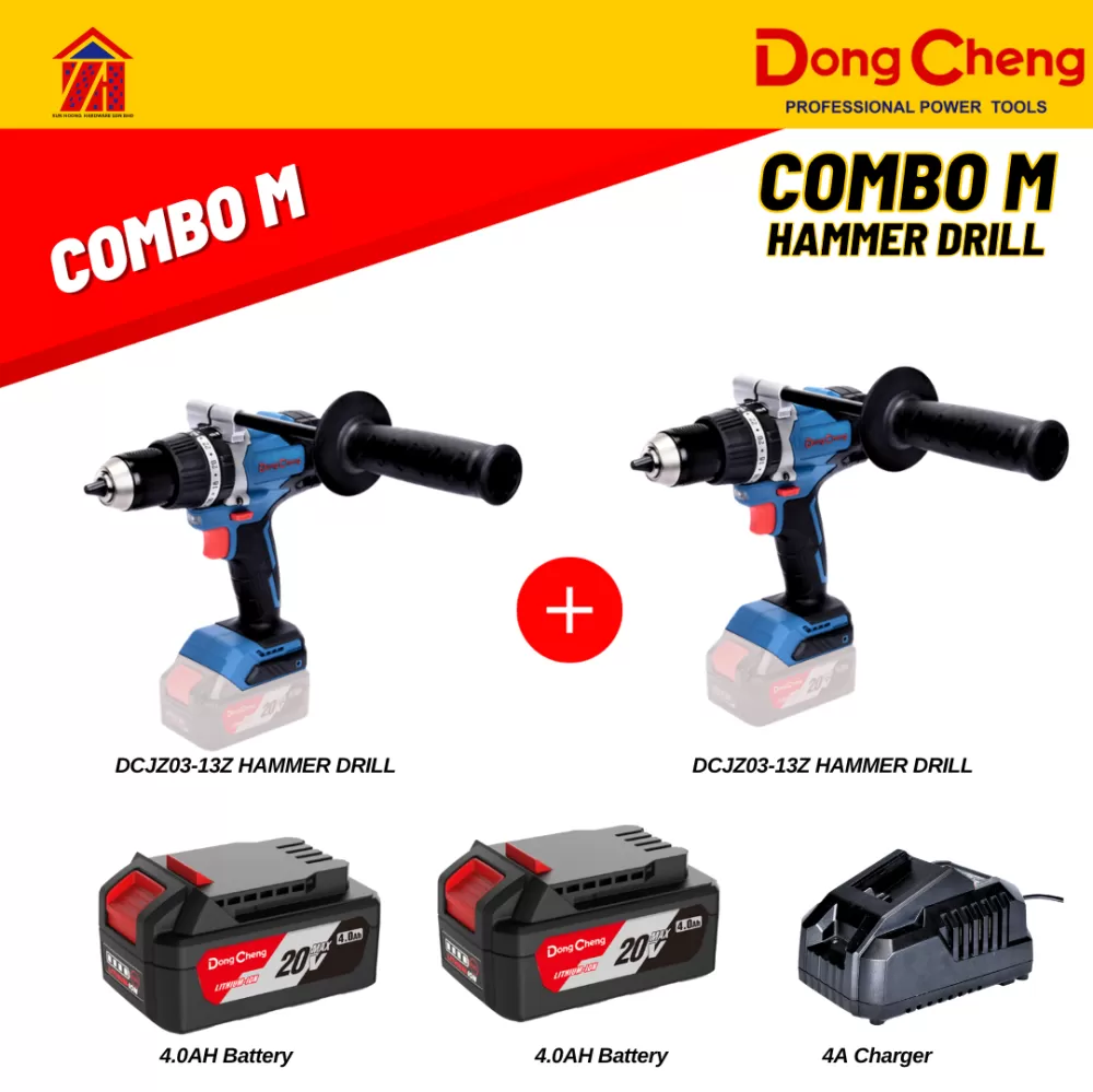 DongCheng 20V Combo M 20V Cordless Hammer Drill x2 (DCJZ03-13 x2)