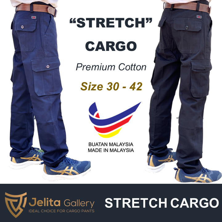 COTTON CARGO PANTS SELUAR KERJA KAIN LEMBUT POKET  KAIN TEBAL