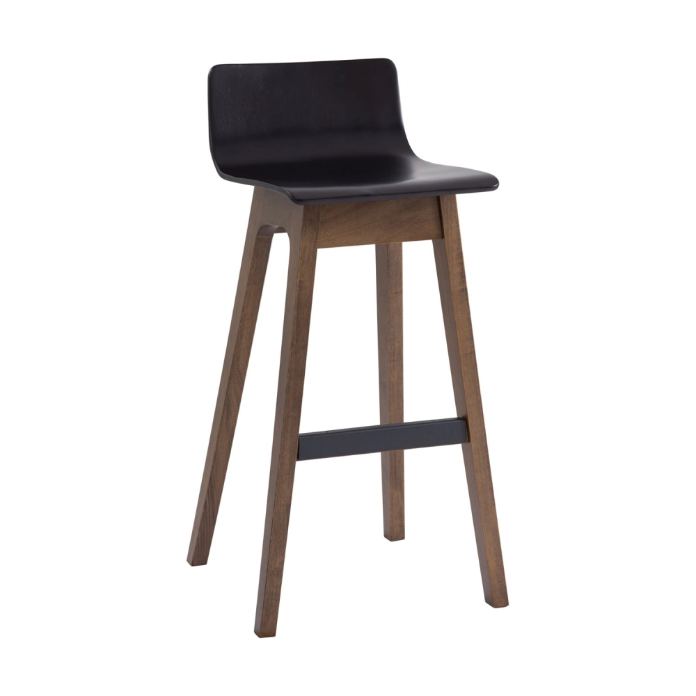 Ava Barstool - Walnut , Black (73cm Seat Height)