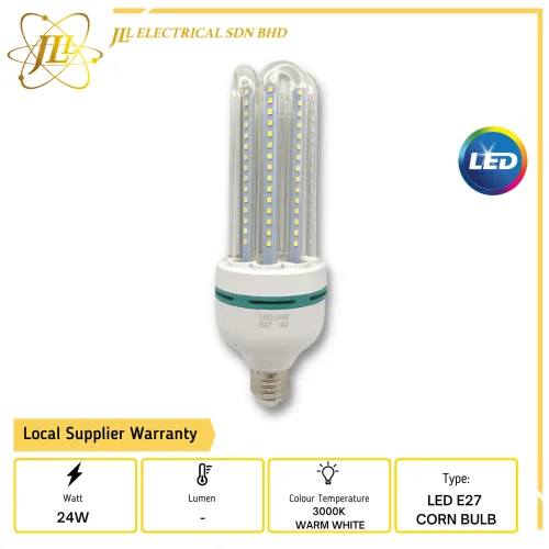 JLux 24W 3000K WARM WHITE E27 PLCE LED CORN BULB