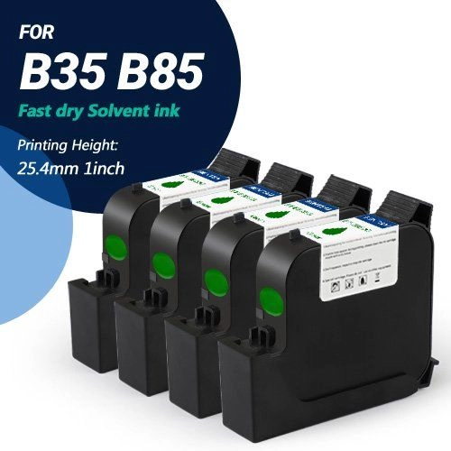 BENTSAI EB22G (Hijau) Inkjet Katrij Dakwat Cepat Kering - untuk B85 B35 Handheld Printer - 4 Pek