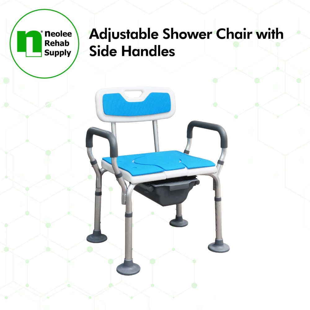 NL7980LB 2 IN 1 ADJUSTABLE SHOWER COMMODE CHAIR 