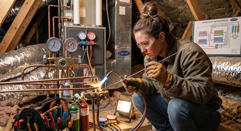 oxy acetylene brazing refrigeration pipes