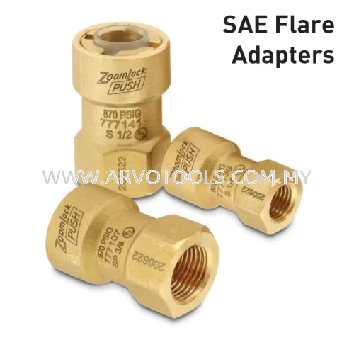 ZoomLock PUSH Fittings PZKPR-F6 SAE FLARE ADAPTERS - 3/8 inch