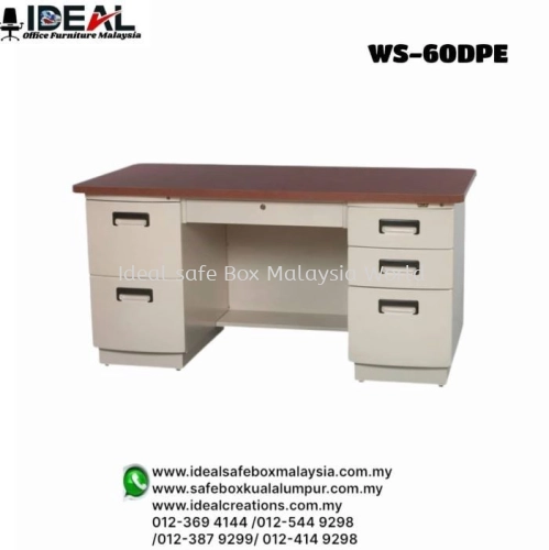 Office Steel Furniture Desk Steel Top Series Double Pedestal Desk With Steel Top WS-60DPE