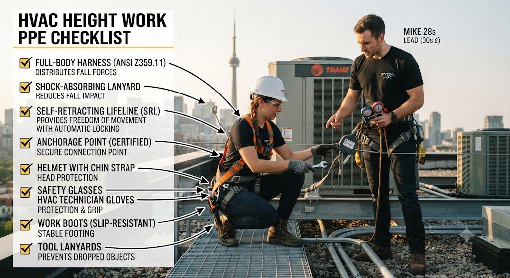 PPE checklist for air conditioning height work