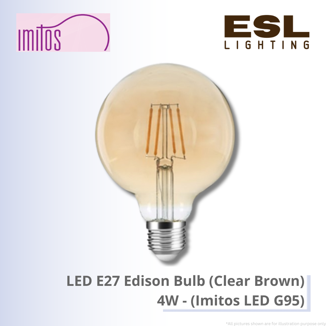 IMITOS LED E27 Edison Bulb (Clear Brown) 4W - Imitos LED G95