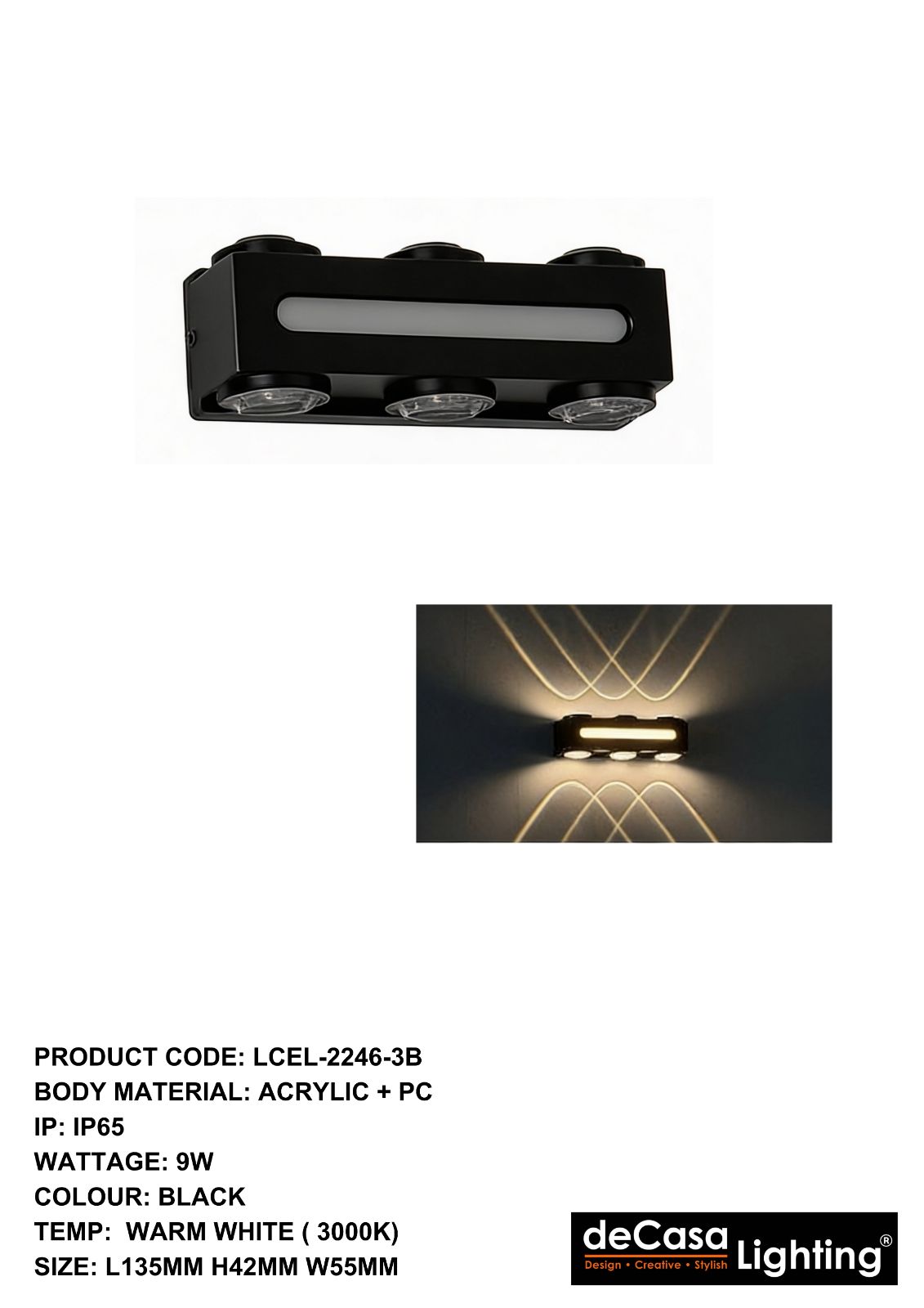 OUTDOOR WALL LIGHT(LCEL-2246-3B)
