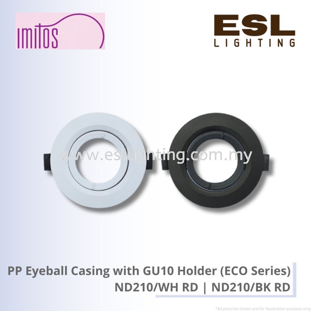 IMITOS PP Eyeball Casing with GU10 Holder (ECO Series) - ND210/WH RD | ND210/BK RD