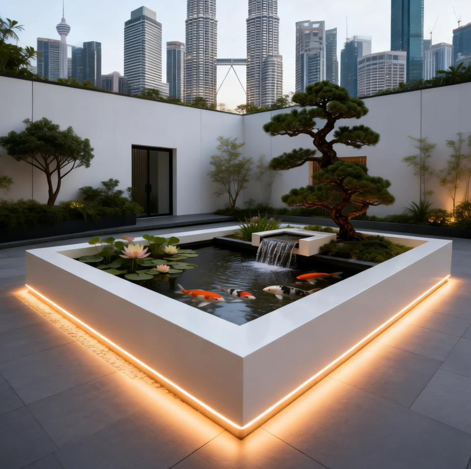 Top Outdoor Water Fountain with Fish Pond Malaysia 马来西亚户外喷泉及鱼池 Air Pancut Luaran dengan Kolam Ikan Malaysia