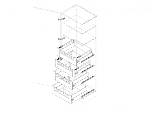 SPACE TOWER Larder unit with TANDEMBOX i4+i6 (BLUMOTION) Cabinet Width 300mm-600mm