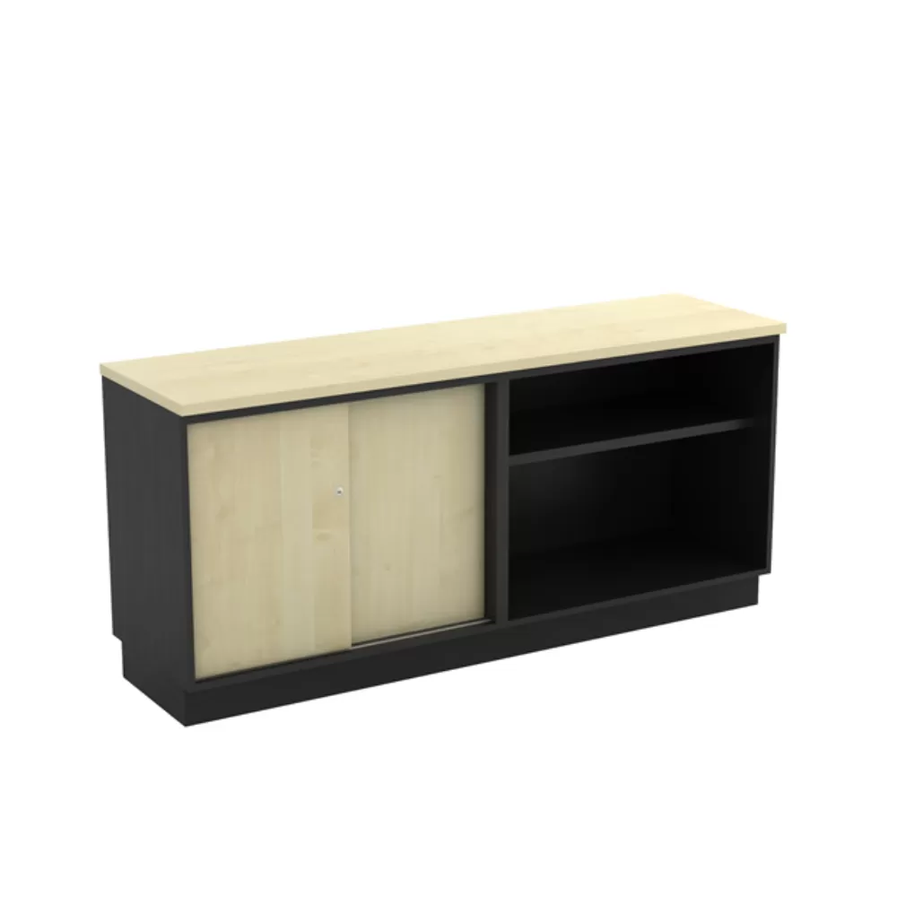 Open Shelf + Sliding Door Low Cabinet | Office Furniture Penang
