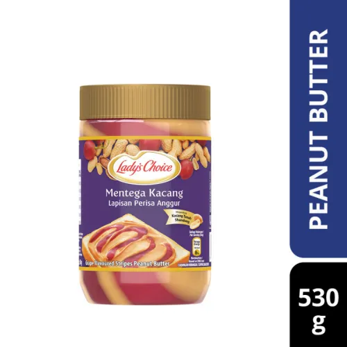 LADY'S CHOICE GRAPE STRIPE PEANUT BUTTER (12 X 530G)