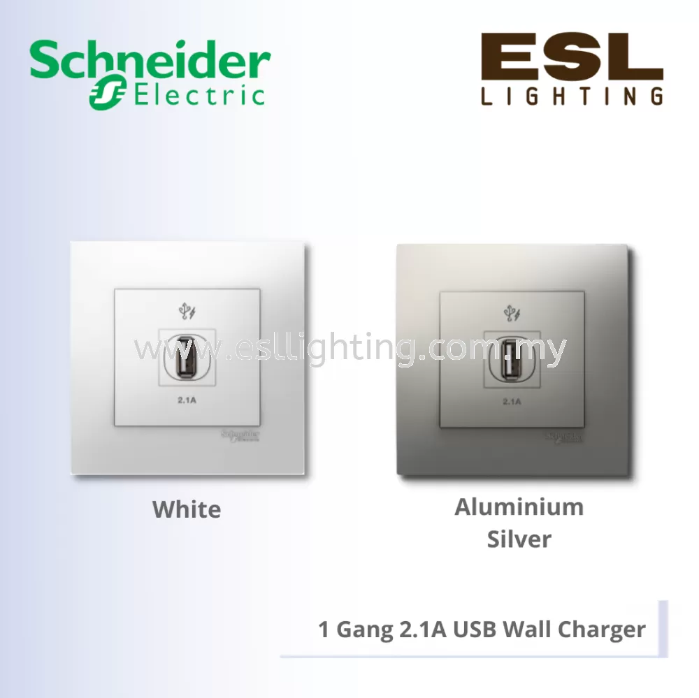 SCHNEIDER Vivace 1 Gang 2.1A USB Wall Charger - KB31USB_WE_G11 KB31USB_AS_G11