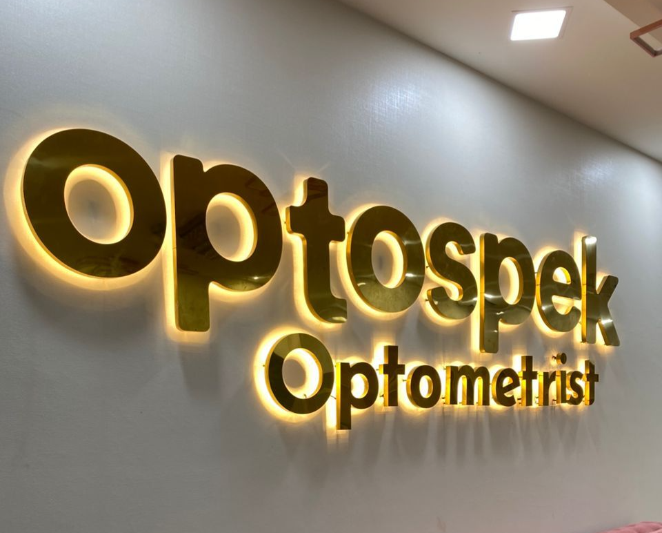 PREMIUM 3D GOLD STAINLESS STEEL LED HALO-LIT SIGNAGE MAKER IN SEREMBAN, KEMPAS & KLUANG