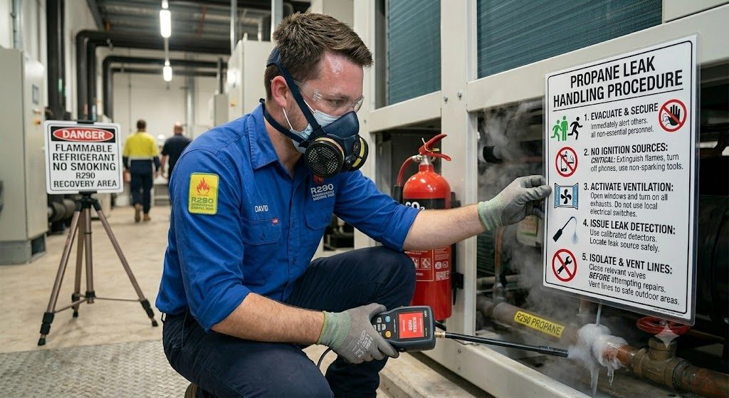 propane refrigerant leak handling procedure