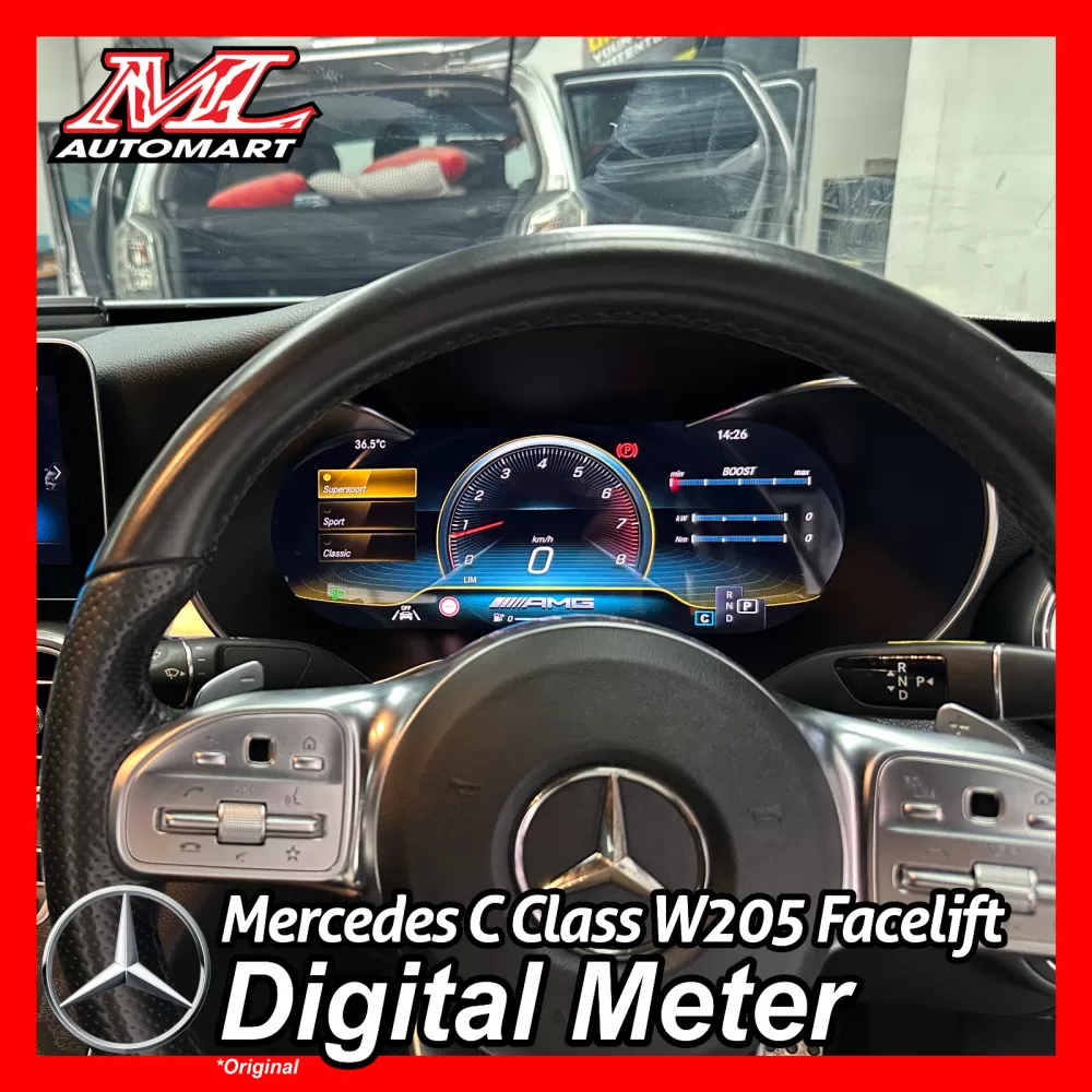 *NEW Mercedes Benz C Class W205 Facelift Analog to Original Digital Meter Retrofit