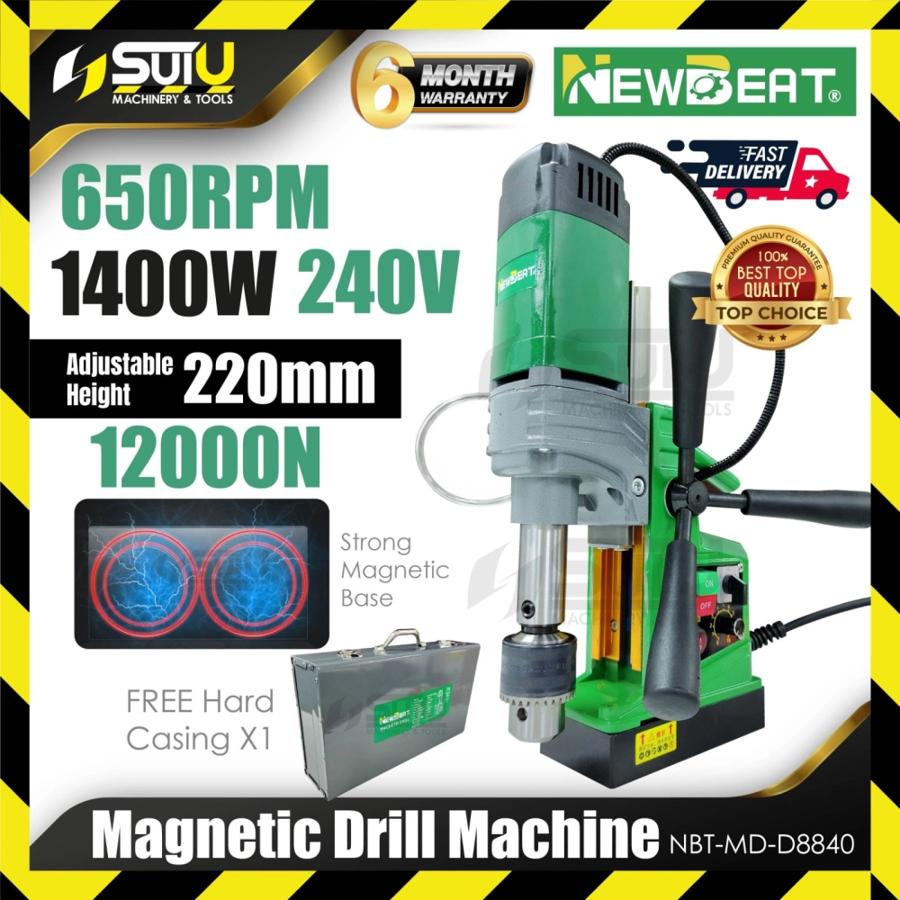 NEWBEAT NBT-MD-D8840 Magnetic Drill Machine / Magnetic Drill / Gerudi Magnet 1400W 650RPM