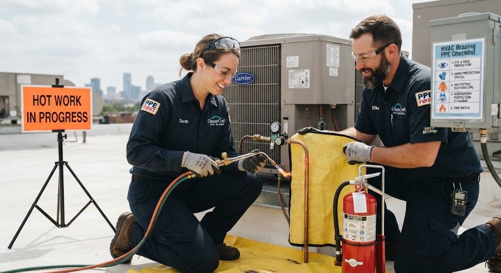 HVAC brazing PPE safety practices