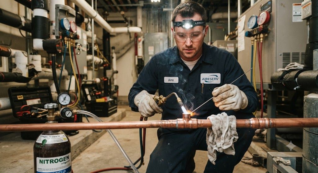 HVAC technician refrigeration brazing best practices