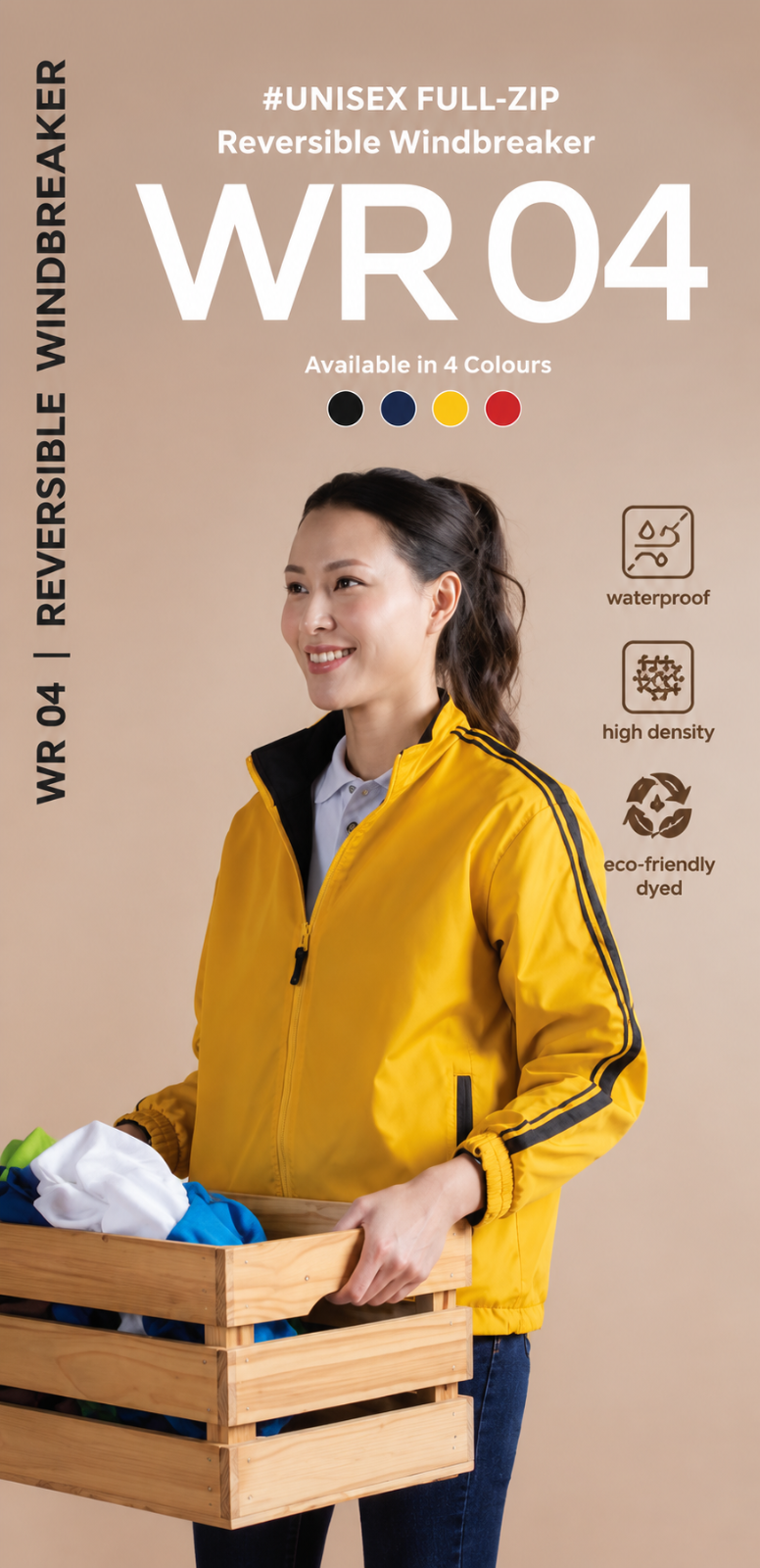 Unisex Full-Zip Reversible Windbreaker Jacket - WR04
