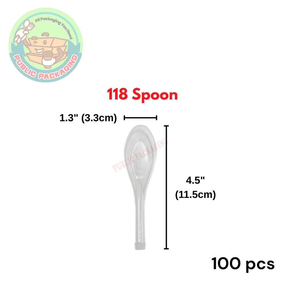 Transparent Spoon - 118 Spoon - Disposable Plastic Cutlery / Plastic Spoon / Disposable Spoon